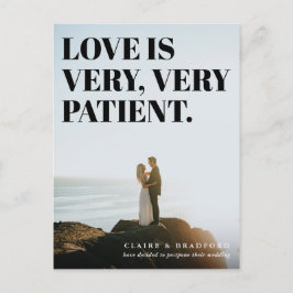 Fett und frech Typografisch aufgeschobene Hochzeit Ankündigungspostkarte