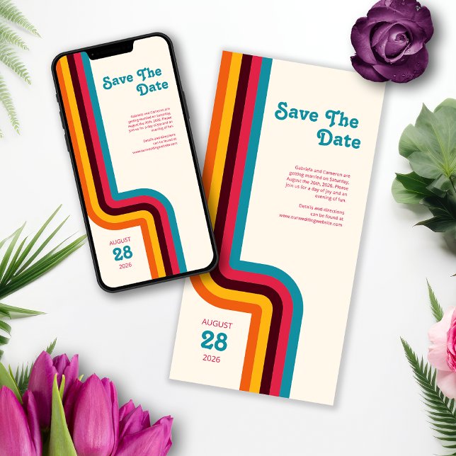 Fett und hell Retro Farbstreifen Hochzeiten (Von Creator hochgeladen)