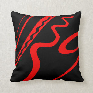 Fett und hell - rotes und schwarzes Stammdesign Kissen