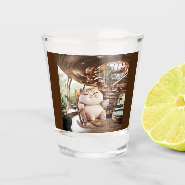 Fett und leichte Kaffeezeit Schnapsglas (Vorderseite)