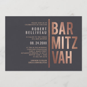 Fett und minimalistisches Bar-Mizwa Einladung