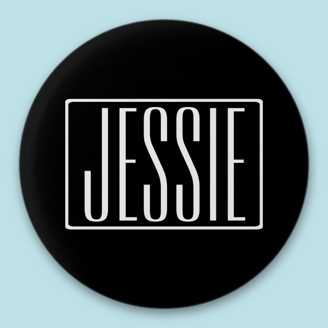 Fett und modern Ihr Name oder Wort | Schwarz weiß Button (Von Creator hochgeladen)