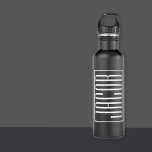 Fett und modern Ihr Name oder Wort | Schwarz weiß Edelstahlflasche<br><div class="desc">Klug,  kühn und modern.</div>