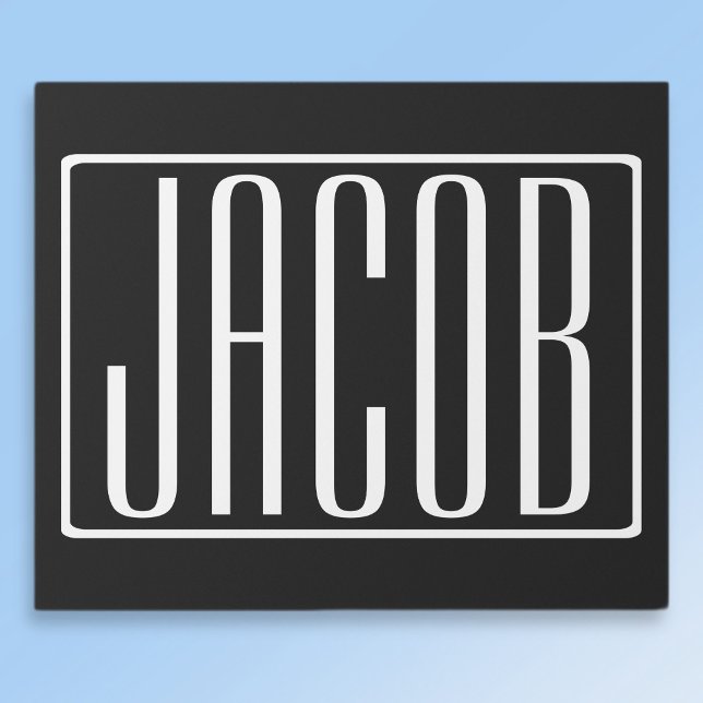 Fett und modern Ihr Name oder Wort | Schwarz weiß Geschenkpapier (Von Creator hochgeladen)