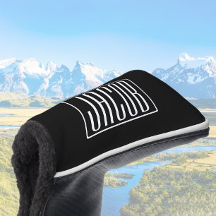 Fett und modern Ihr Name oder Wort Schwarz weiß Golf Headcover
