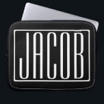 Fett und modern Ihr Name oder Wort | Schwarz weiß Laptopschutzhülle<br><div class="desc">kühl und modern.</div>