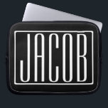 Fett und modern Ihr Name oder Wort | Schwarz weiß Laptopschutzhülle<br><div class="desc">kühl und modern.</div>