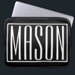 Fett und modern Ihr Name oder Wort | Schwarz weiß Laptopschutzhülle<br><div class="desc">kühl und modern.</div>