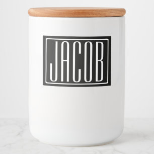 Fett und modern Ihr Name oder Wort   Schwarz weiß Lebensmitteletikett