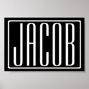 Fett und modern Ihr Name oder Wort   Schwarz weiß Poster