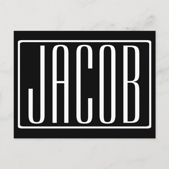 Fett und modern Ihr Name oder Wort | Schwarz weiß Postkarte (Vorderseite)