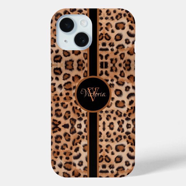 Fett und stilvoll: Personalisierte Leopard Print Case-Mate iPhone Hülle (Rückseite)