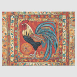 Fett und trendy rooster seidenpapier