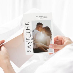 Fett vertikaler Typ Moderne Foto Hochzeit Rettete  Save The Date