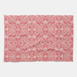 Fett Vintages Blumenmuster in Rosa und Weiß Geschirrtuch