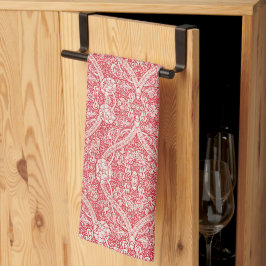 Fett Vintages Blumenmuster in Rosa und Weiß Geschirrtuch