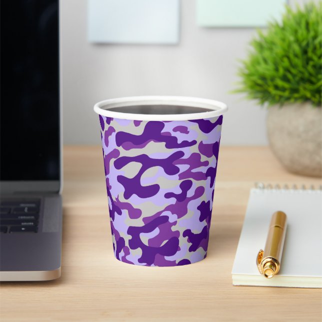 Fett Violettes Tarnmuster  Pappbecher (InSitu)
