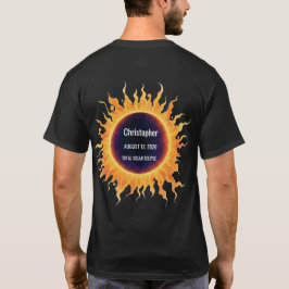 Fett Wasserfarbe Totale Sonnenfinsternis 2026 Name T-Shirt