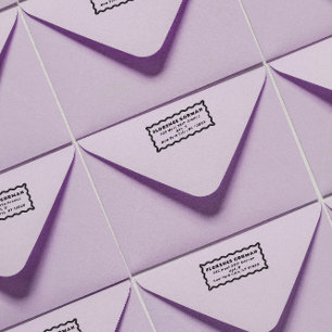 Fett-Wavy-Frame-Rücksendeadresse Gummistempel