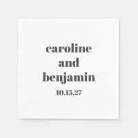 Fett White Chic Moderne Hochzeit Personalisiert