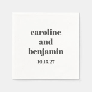 Fett White Chic Moderne Hochzeit Personalisiert Serviette