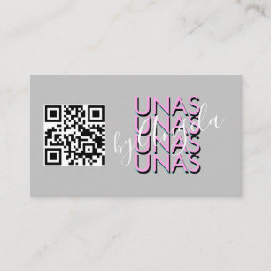 Fett Wiederholen  Wimpern Salon Nägel Unas Pink QR Visitenkarte