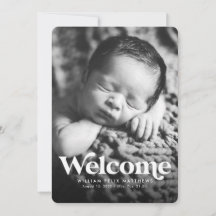 Fett willkommene blaue Geburtsankündigung