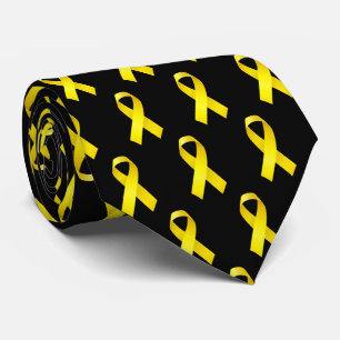 Fett-Yellow Awareness-Ribbon-Muster Krawatte
