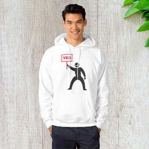 Fett Yes Signieren Minimalistisches Strichmännchen Hoodie