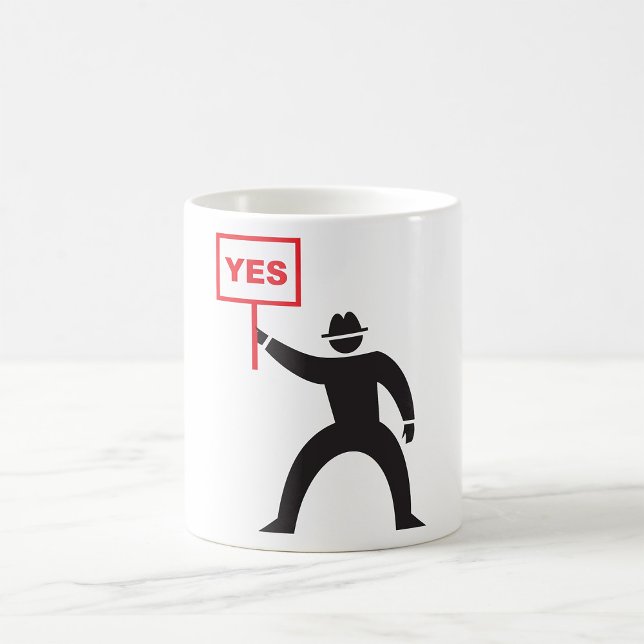 Fett Yes Signieren Minimalistisches Strichmännchen Kaffeetasse (Von Creator hochgeladen)