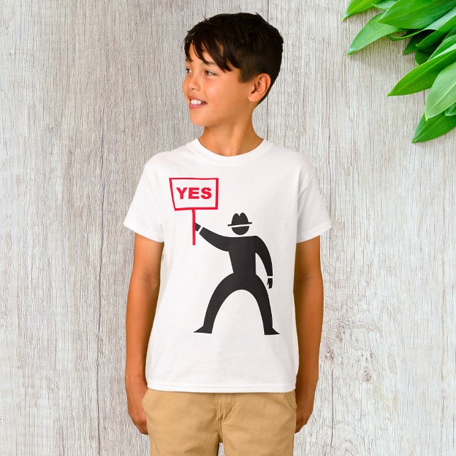 Fett Yes Signieren Minimalistisches Strichmännchen T-Shirt (Von Creator hochgeladen)