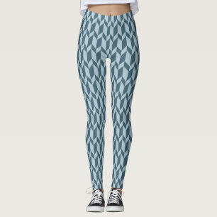 Fett Zwei-Tone-Pfeil Zickzack Stripe Blue Tones Leggings