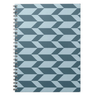 Fett Zwei-Tone-Pfeil Zickzack Stripe Blue Tones Notizblock