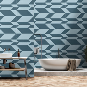 Fett Zwei-Tone-Pfeil Zickzack Stripe Blue Tones Tapete