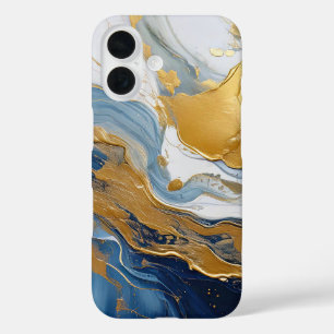 Fettabdruck von Gold und Blau iPhone 16 Hülle