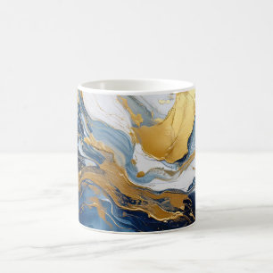 Fettabdruck von Gold und Blau Kaffeetasse