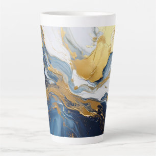 Fettabdruck von Gold und Blau Milchtasse