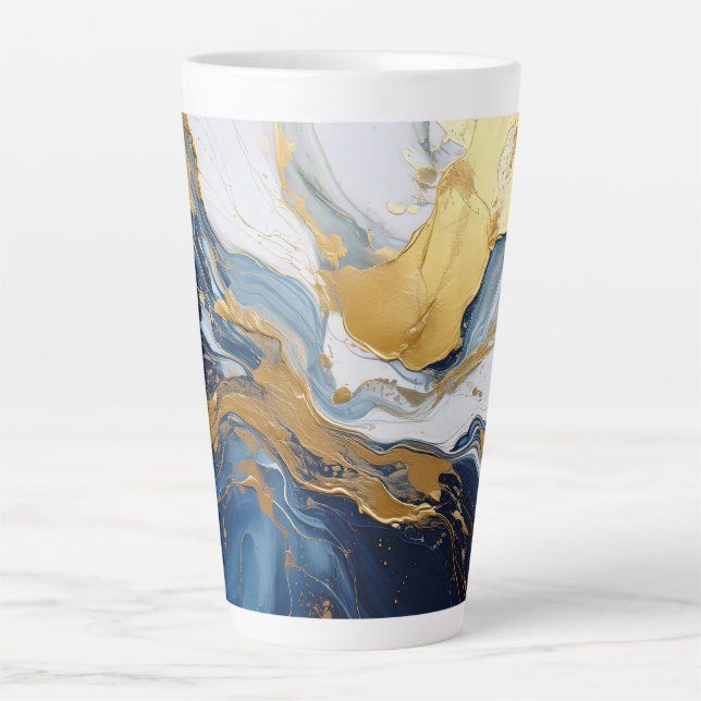 Fettabdruck von Gold und Blau Milchtasse (Vorderseite)