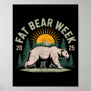 Fettbär-Woche Vintage Retro Grizzlybär Retro  Poster