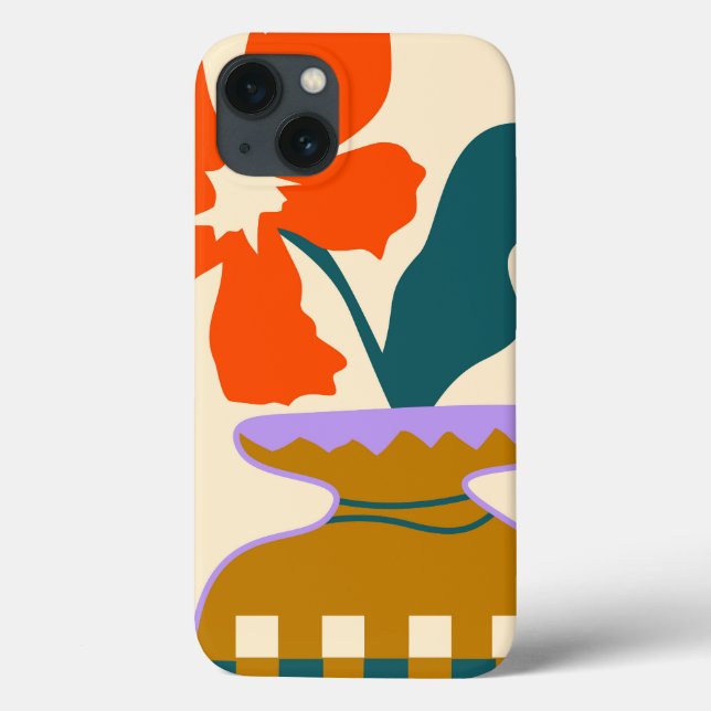 Fettblut in einer Gemusterten Vase Case-Mate iPhone Hülle (Rückseite)