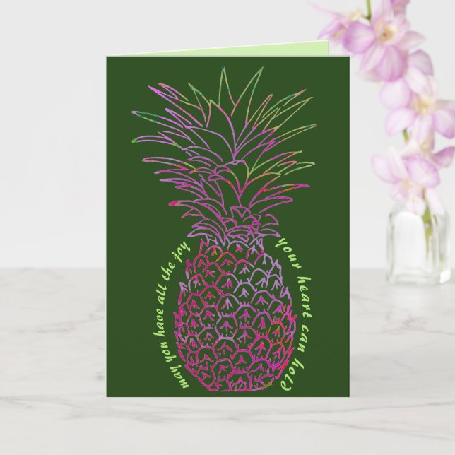 Fettbraune Ananas Geburtstagskarte Karte (Orchidee)