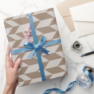 Fettbraunen mit zwei Tonen Zickzack Streifen Geschenkpapier