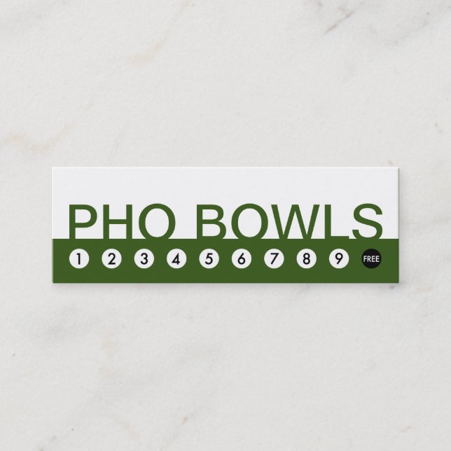 Fettdruck bei PHO BOWLS Treuekarte (Vorderseite)