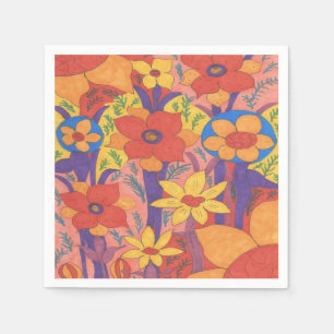 Fettdruck Bohemischer Orangengarten Serviette