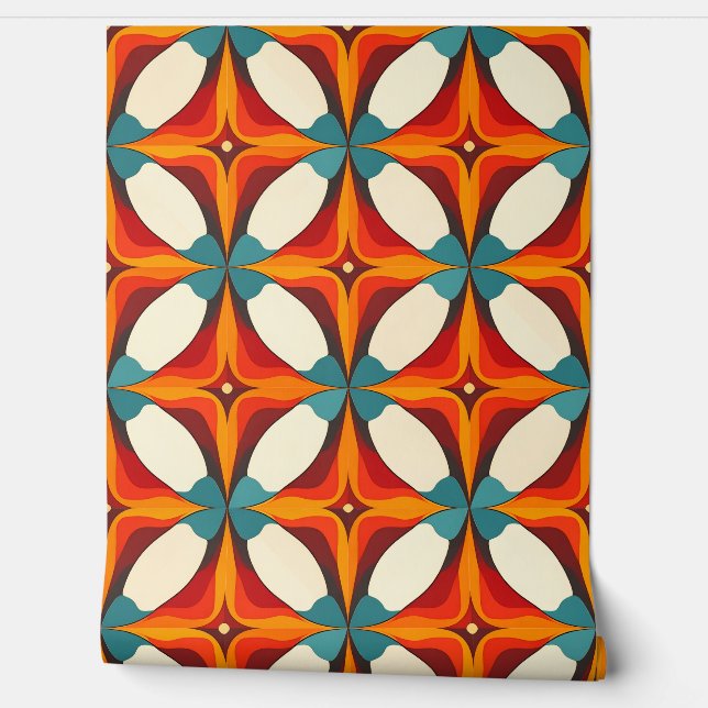 Fette 70er Formen Tapete (Abrollen)