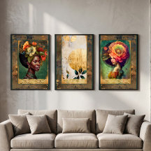 Fette abstrakte Blumen Damen-1 Decoupage