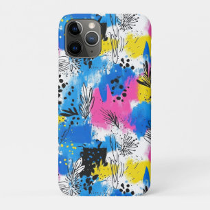 Fette abstrakte Blumen in Blau, Pink und Gelb Case-Mate iPhone Hülle