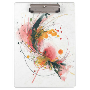 Fette abstrakte rosa orange Blumen-Splash-Clipboar Klemmbrett