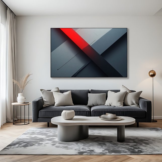 Fette abstrakte rote und graue Geometrie Poster (Von Creator hochgeladen)