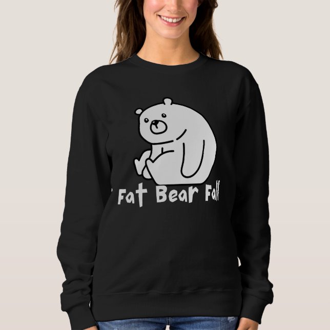 Fette Bärenfall, Weißer Bär, Herbst, Herbst, Sonne Sweatshirt (Vorderseite)
